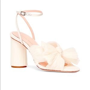 Loeffler Randall Camellia Knotted Sandals in Pearl Like New